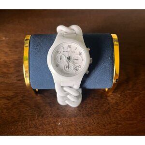 Michael Kors My-5387 Ladies Ceramic Chain Link Watch White